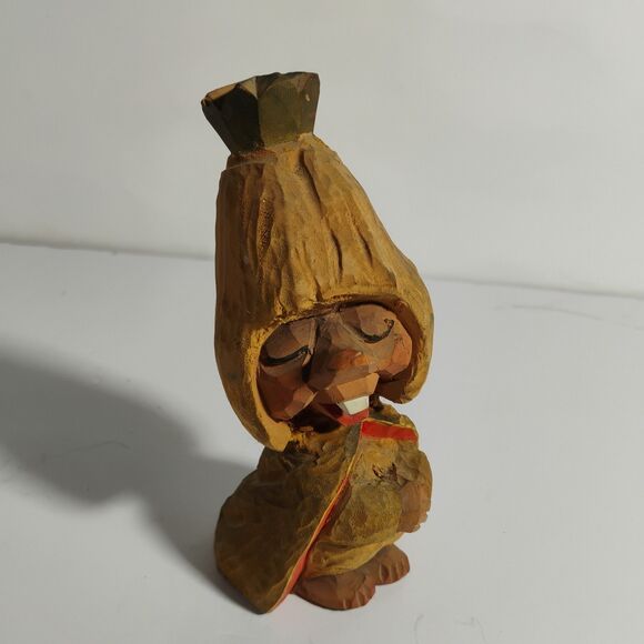 Vintage Henning Wood Carving  TROLL QUEEN/PRINCESS - Picture 5 of 12